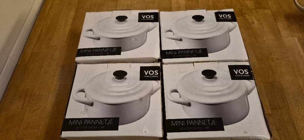 4 mini pannetjes van vos home & garden nieuw in verpakking ., Overige merken, Overige typen, Nieuw, Ophalen of Verzenden