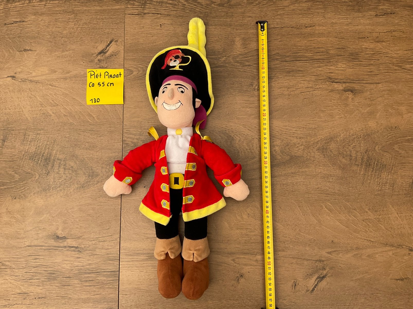 Gebruikte, niet kapot, grote Piet Piraat knuffel ca 55cm, Ophalen, Overige figuren, Gebruikt, Beeldje of Figuurtje