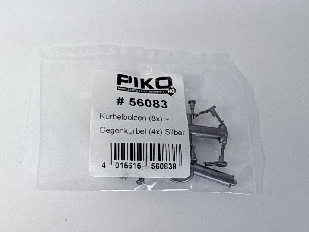 Piko 56083 - Kurbelbol.(8x) +Gegenkur.(4x) Zilber/Zilver, Piko, Nieuw, Info@modeltrein-onderdelen.nl, Piko