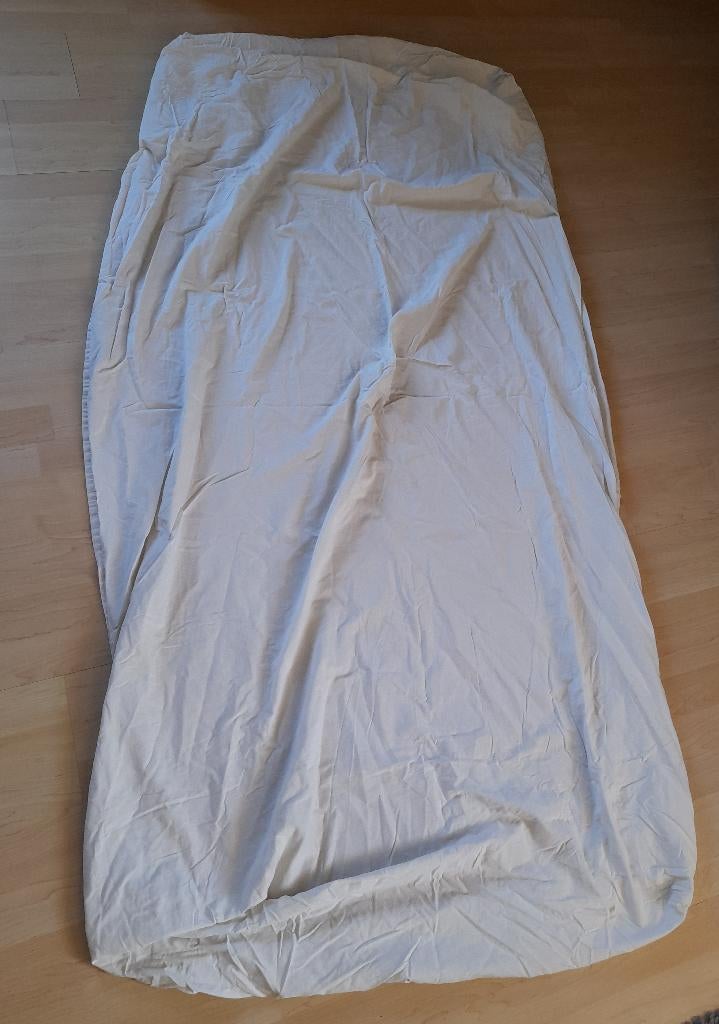 KATOENEN EENPERSOONS HOESLAKEN HEMA  90 X 200 cm, Hoeslaken of Sloop, Ophalen of Verzenden, Zo goed als nieuw, Overige kleuren