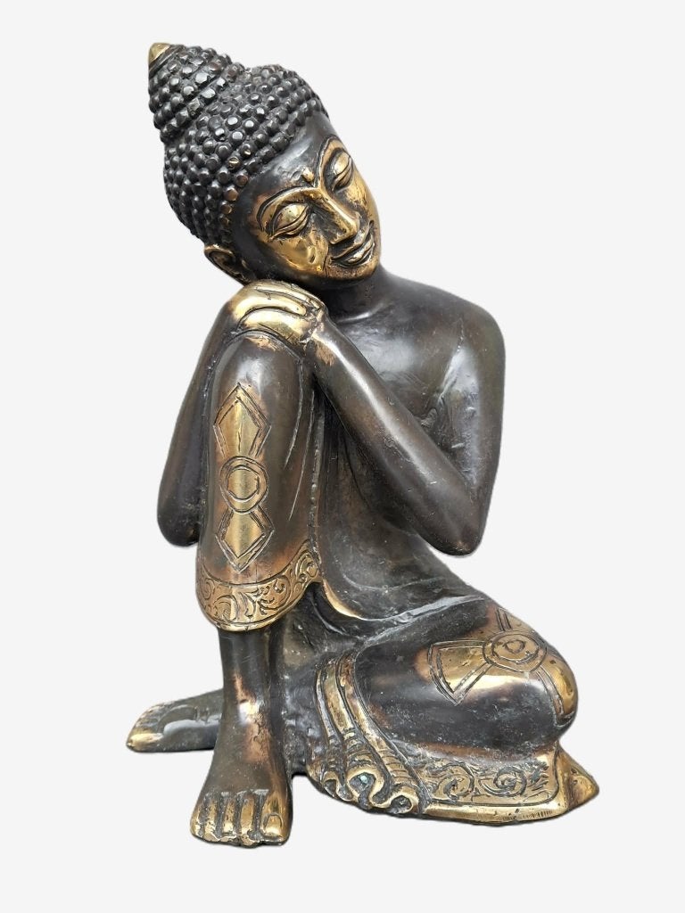 Bronzen beeld/Zen Buddha in rust/Azië, Ophalen of Verzenden, Nieuw, Overige materialen, 23 cm
