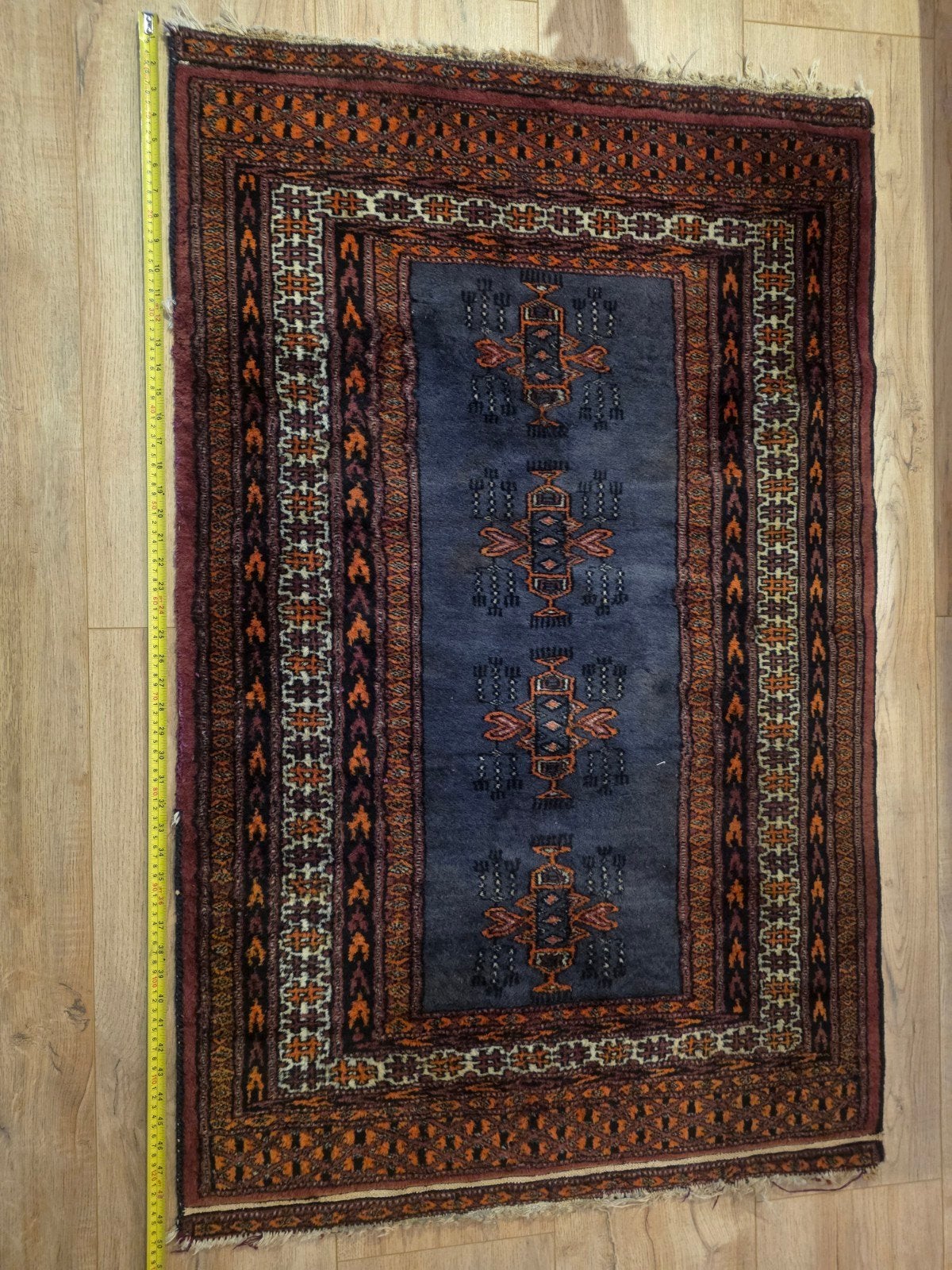 Karakteristiek Afghaans Mushwani kleed 130x80, Gebruikt, Tribaal, Vintage, Industrieel, Bohemien, 100 tot 150 cm, Grijs