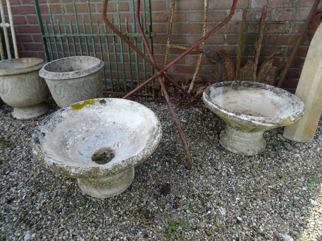 set van 2 Franse antieke bloemschalen planten schalen bakken, Ophalen