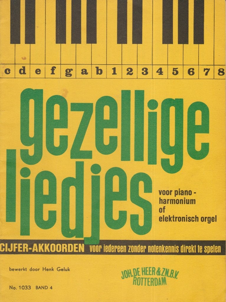 HENK GELUK - GEZELLIGE LIEDJES - BAND 4, Gebruikt, Ophalen of Verzenden, Artiest of Componist, Piano