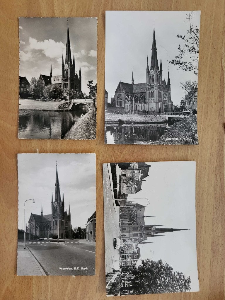 ansicht WOERDEN RK Kerk (4x), Ophalen, Voor 1920, Utrecht