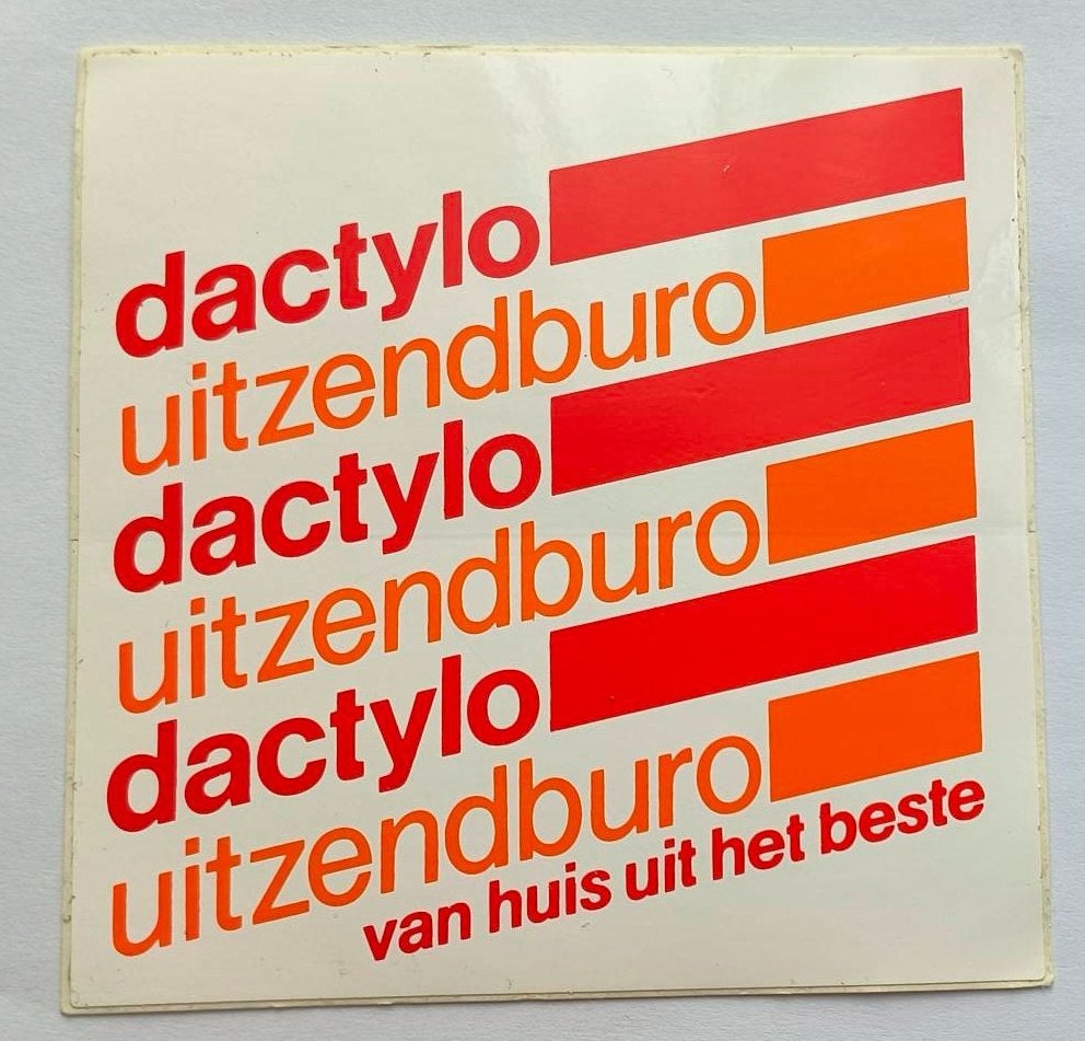 Sticker Dactylo uitzendbureau van huis uit de beste, Ophalen of Verzenden, Zo goed als nieuw, Bedrijf of Vereniging