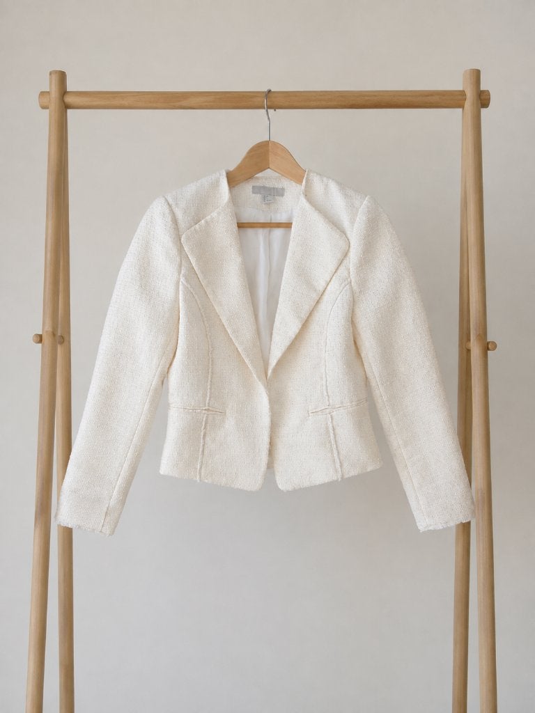 H&M kort boucle jasje maat 38, Maat 38/40 (M), H&M, Verzenden, Wit