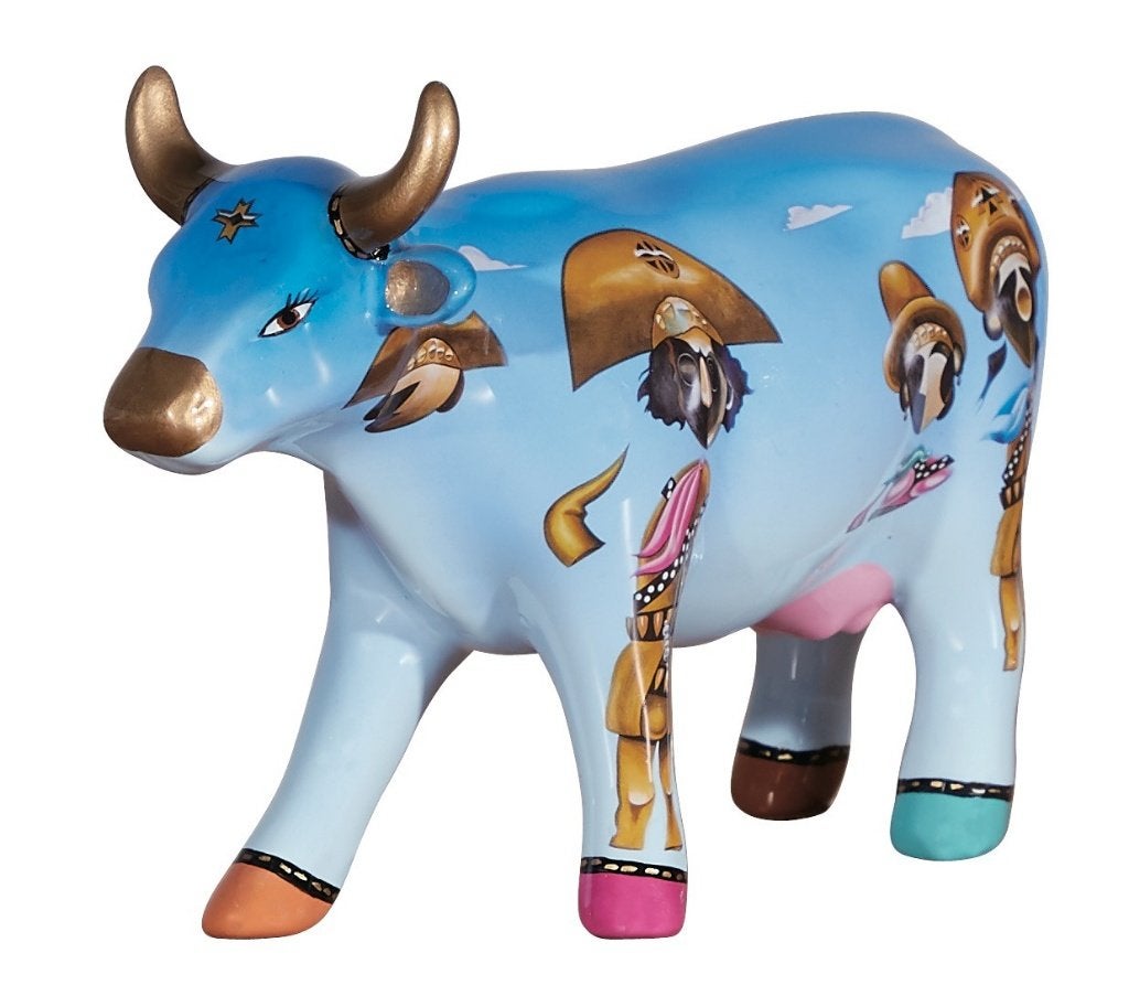 Nieuw Cow Parade koe Cowgaceiros medium gratis verzending., Antiek en Kunst, Kunst | Designobjecten, Ophalen of Verzenden, Beeld