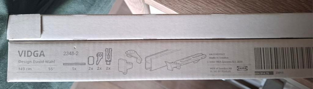 Ikea Vidga gordijnrails 140 cm aluminiumkleur, Ophalen