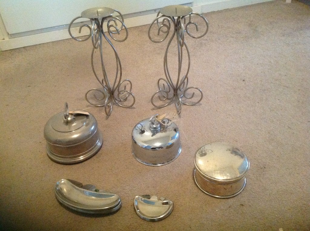 te koop 2 antieke boterstolpen en 6 visgraten 6citroenbakjes, Ophalen of Verzenden