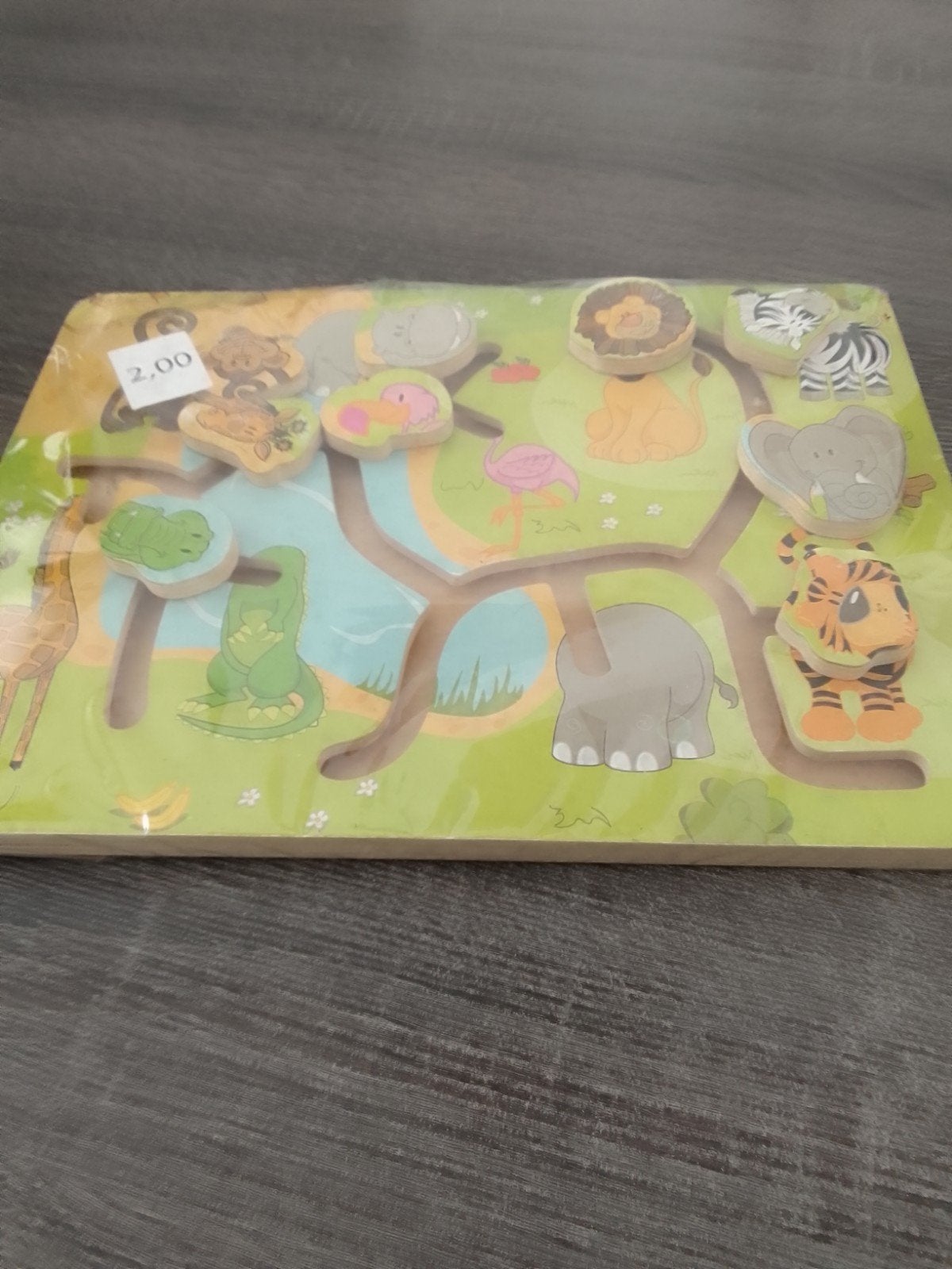 Houten schuifspel met dierenthema, Ophalen, 2 tot 4 jaar, Gebruikt, 10 tot 50 stukjes