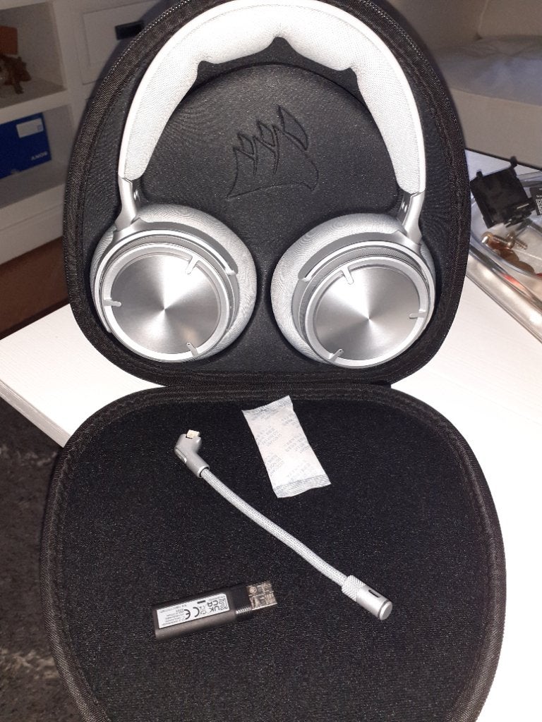 Koptelefoon Corsair Virtuosa Max (silver), Zilver, Draadloos, Nieuw, Over-ear