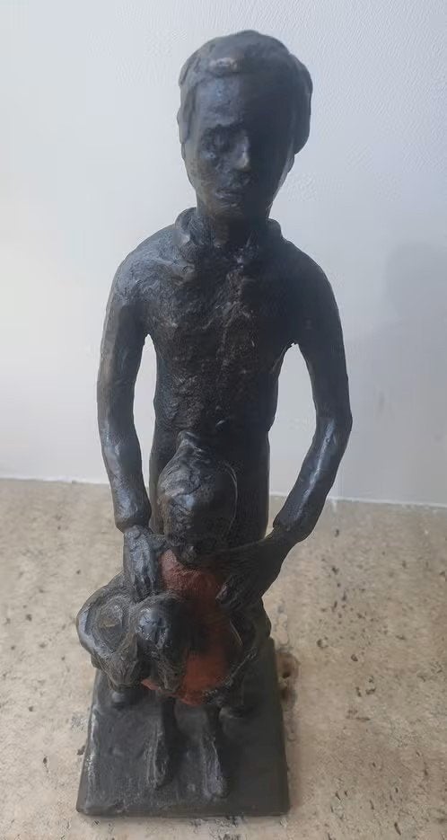 'Vader met kind' - Jean & Marianne Bremers (21 cm) 1712 gram, Ophalen