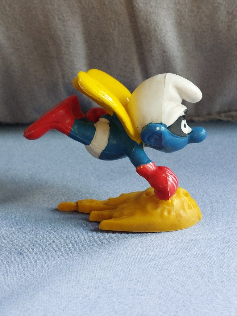 Superman Smurf 1980, Verzamelen, Smurfen, Ophalen, Zo goed als nieuw, Overige Smurfen, Poppetje, Figuurtje of Knuffel