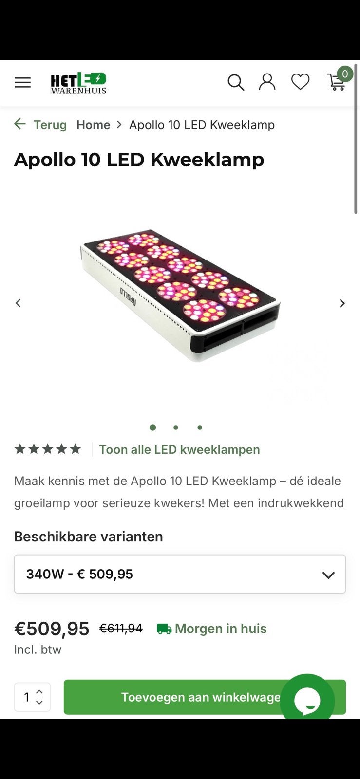 Kweeklamp / groeilamp Apollo 10 LED, Tuin en Terras, Kweekspullen, Ophalen, Zo goed als nieuw, Kweeklamp