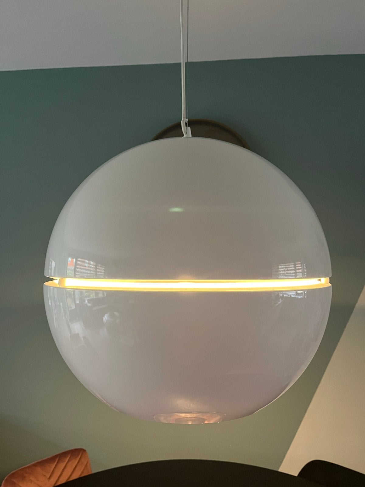 Lucide witte bol hanglamp 50 cm - Modern design, Ophalen, Zo goed als nieuw, Metaal, E27 (groot)