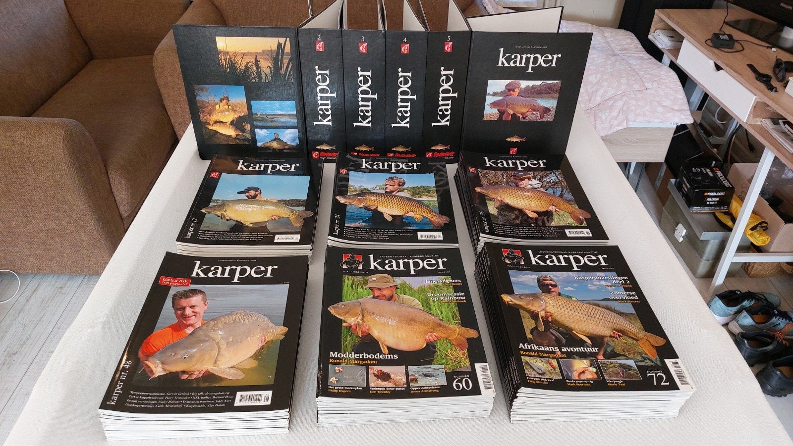 karperboeken 70 stuks met verzamelband, Watersport en Boten, Ophalen
