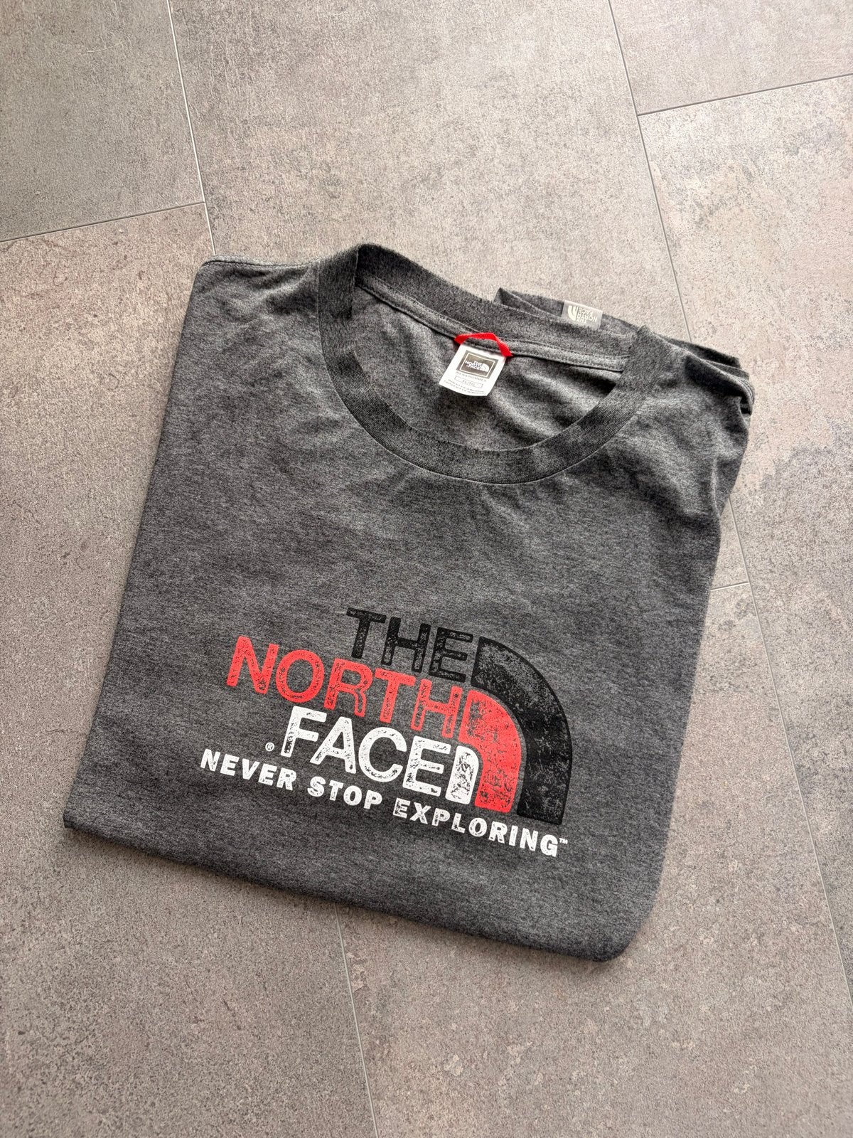 The North Face T-shirt - Grijs met logo, Ophalen of Verzenden, Gedragen, Maat 56/58 (XL), Grijs