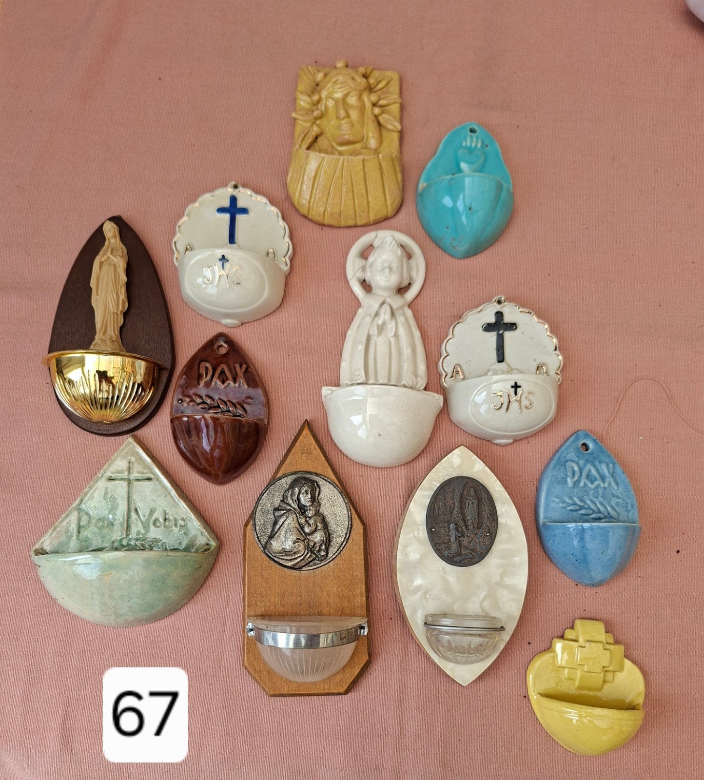 Diverse antieke wijwaterbakjes - Religieuze kunst, Ophalen of Verzenden