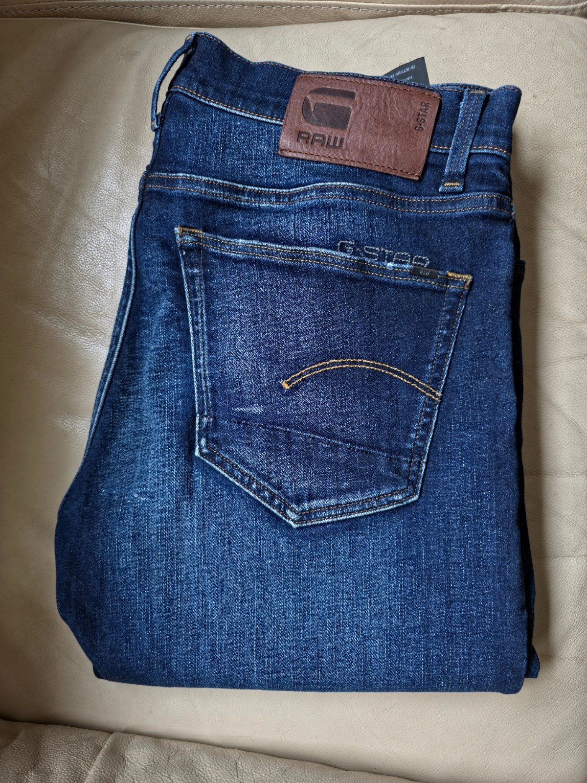 G-Star 3301 Slim Jeans W34 L34 - Zo goed als nieuw, Ophalen of Verzenden, Blauw, Overige jeansmaten, G star