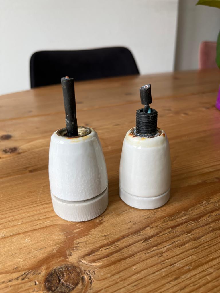 Originele porseleinen fittingen - 2 stuks, Ophalen of Verzenden
