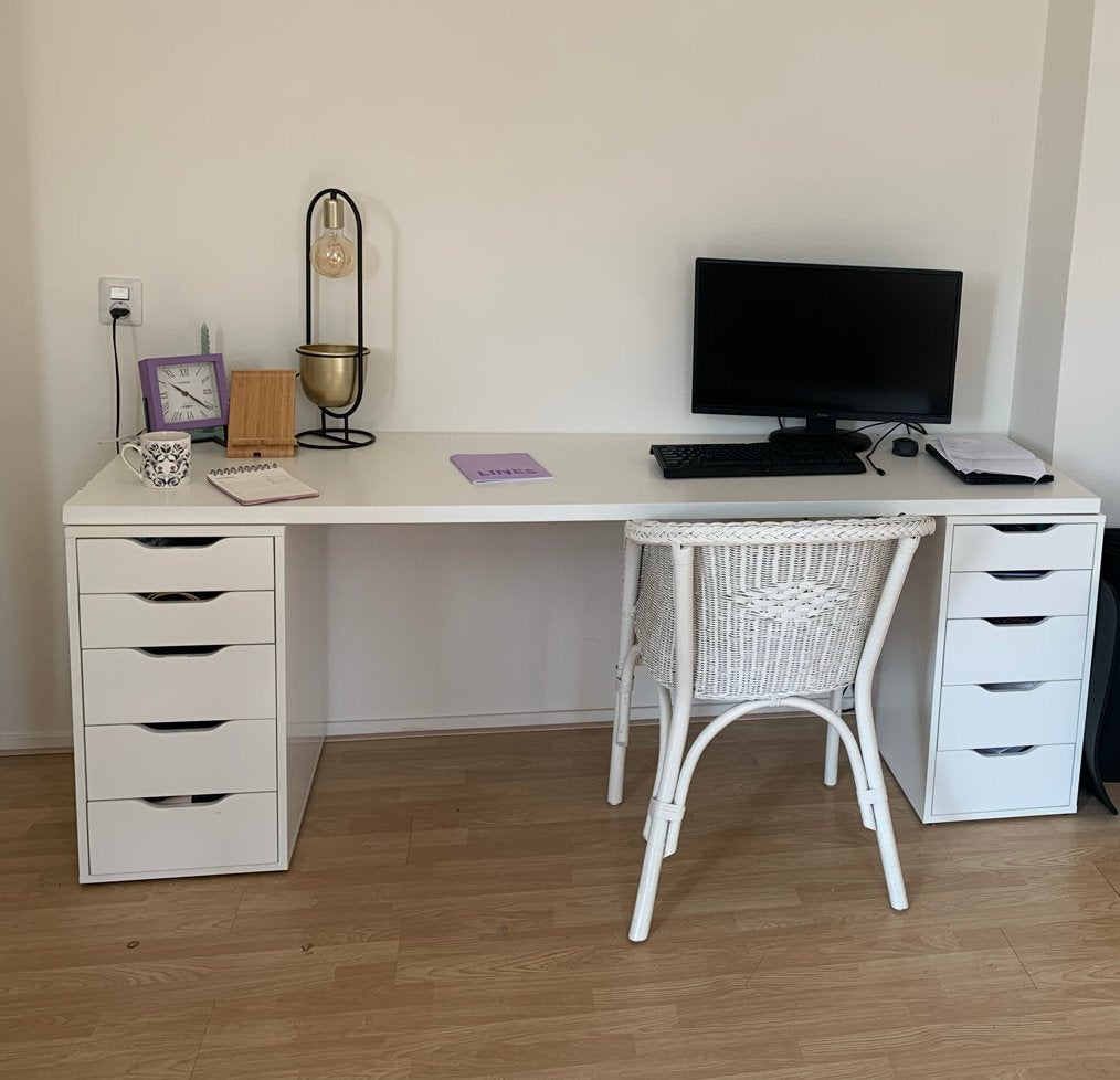Twee IKEA Alex ladeblokken met gratis bureaublad, Ophalen, Overige materialen, Gebruikt, 5 laden of meer