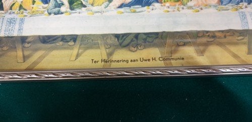 Schilderij / prent Heilige Communie in houten lijst met afbe, Ophalen of Verzenden, 'T Olde Gre-j, Info@toldegrej.nl, Endepoelstraat 20f Didam