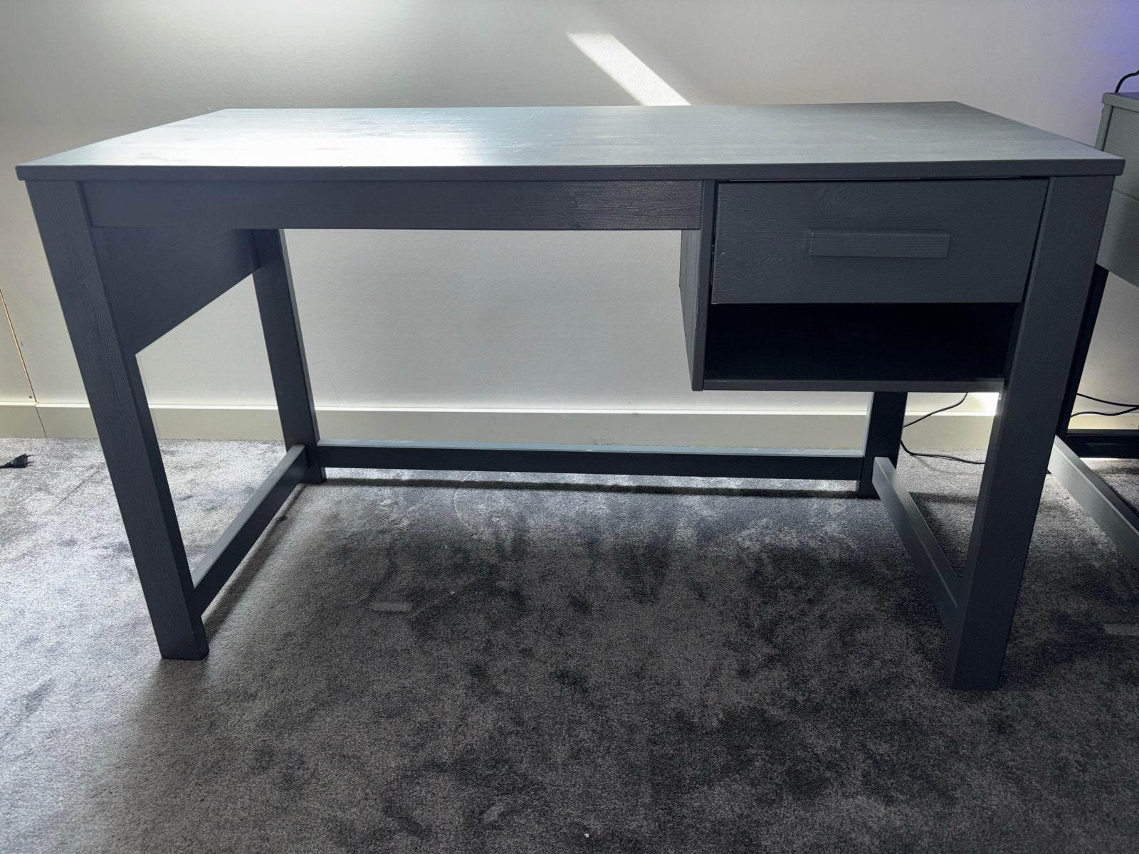 Bureau  Dennis met lade en opbergruimte, Ophalen, Gebruikt, Grijs, Hout