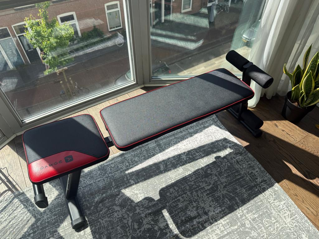 Domyos Fitnessbank - Verstelbaar en Compact, Ophalen, Zo goed als nieuw, Armen, Fitnessbank
