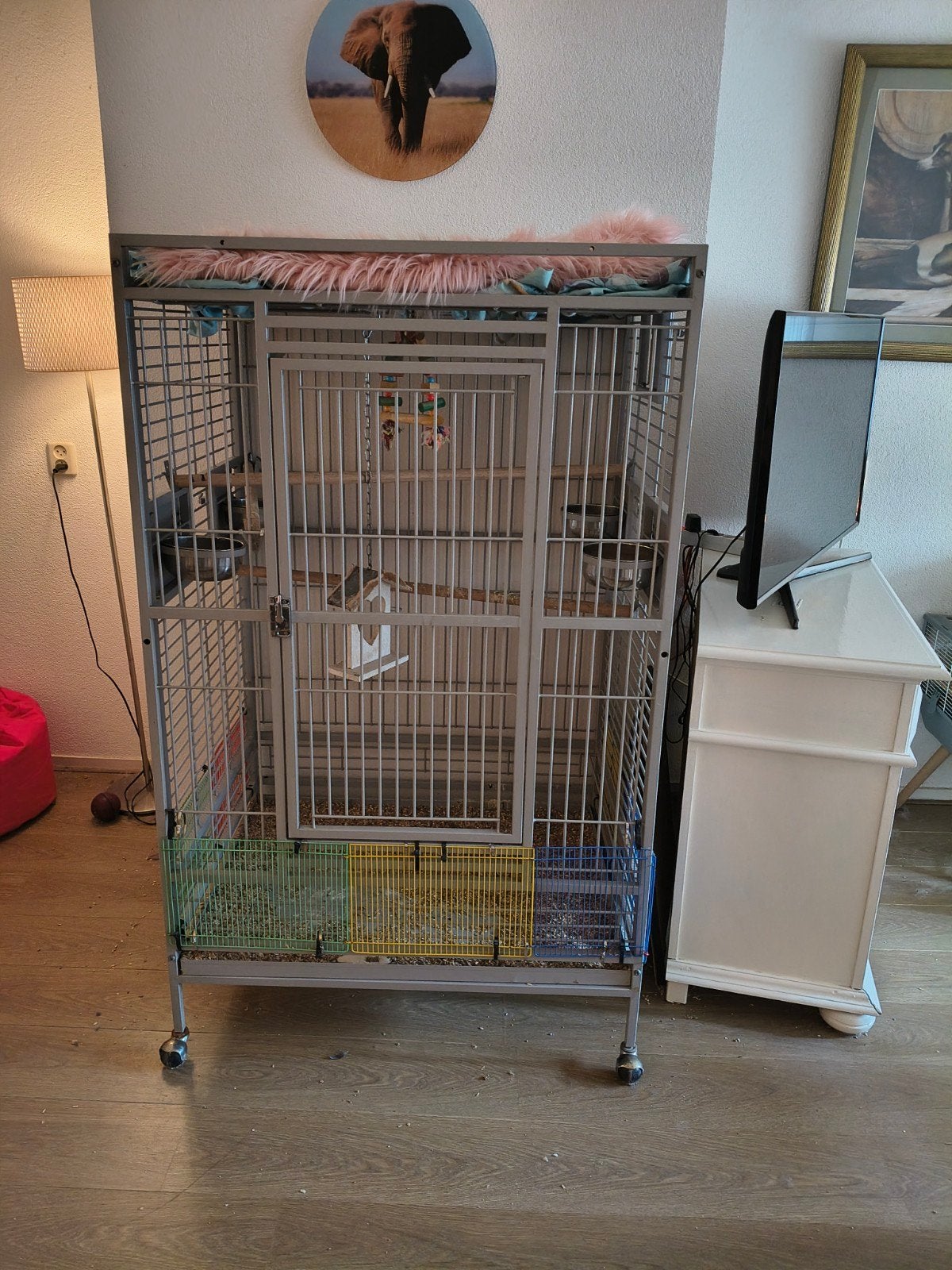 Ruime Papegaaienkooi, Ophalen, Zo goed als nieuw, Metaal, Vogelkooi