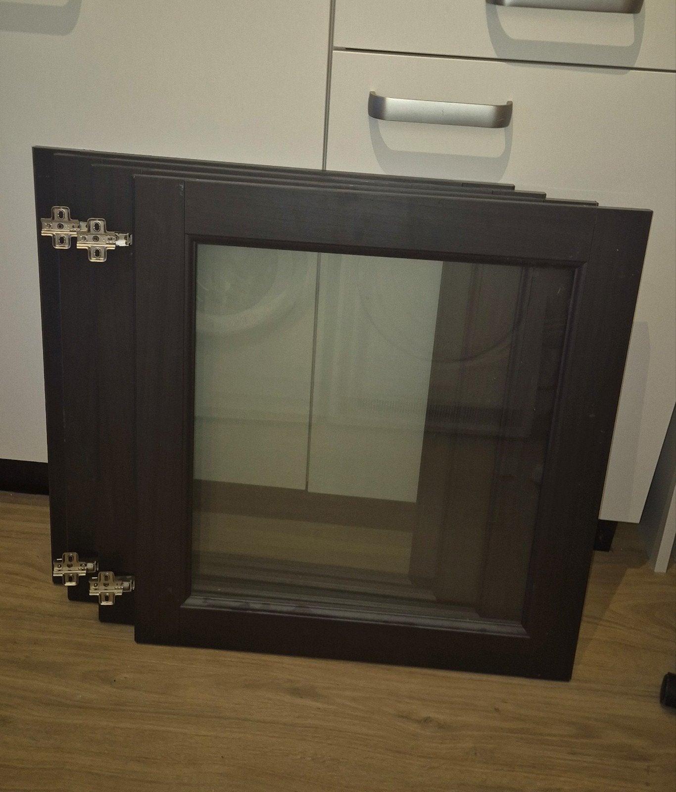 4x IKEA BESTA kastdeuren met glas (2x met scharnieren), Ophalen, Gebruikt, Glas