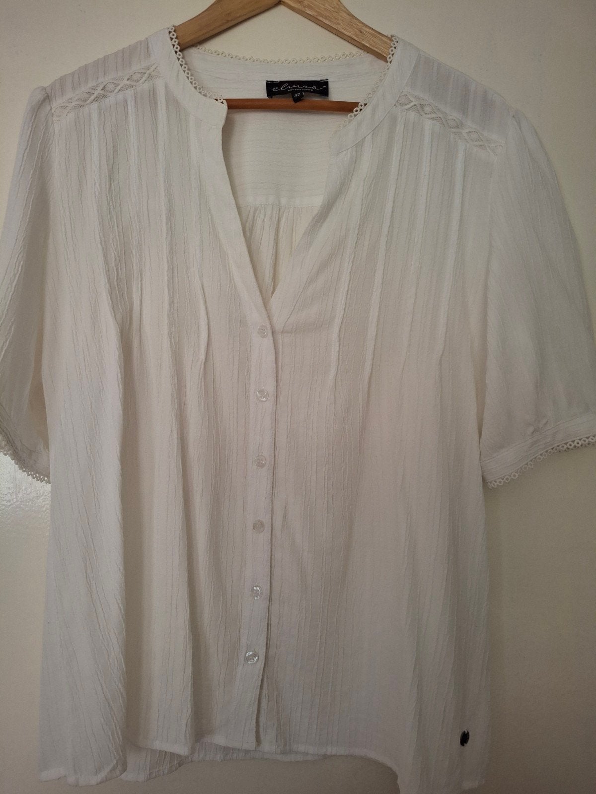 Elvira blouse, Wit, Maat 42/44 (L), Ophalen of Verzenden, Zo goed als nieuw