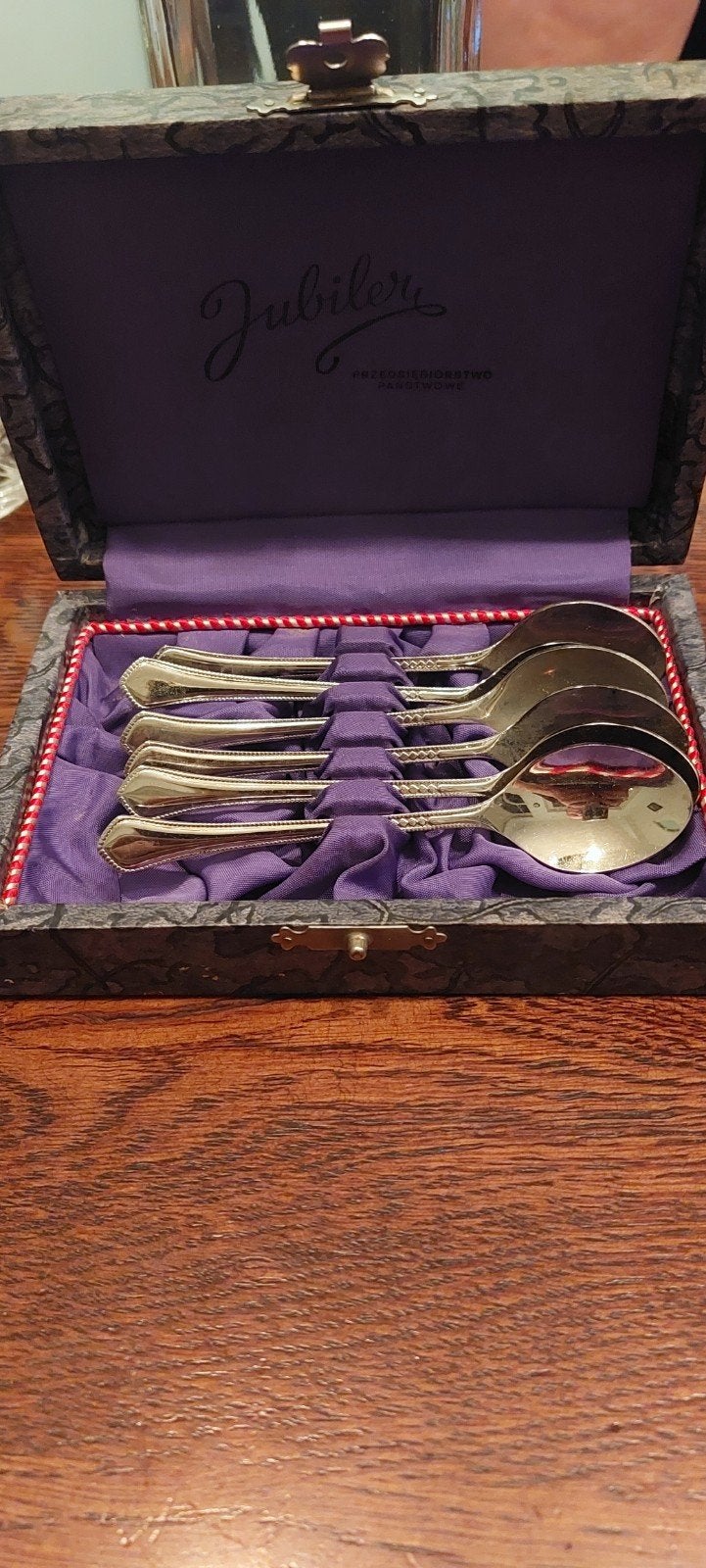 Vintage verzilverde lepels Set in Doos, Ophalen of Verzenden
