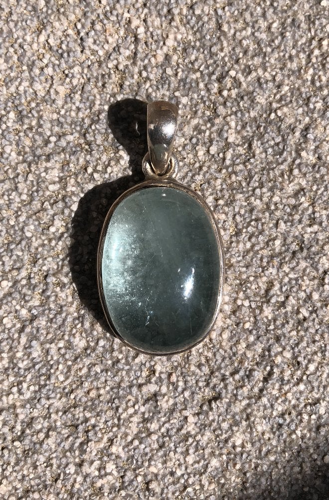 Grote Hanger Aquamarijn Ovaal zilver, Ophalen of Verzenden, Nieuw