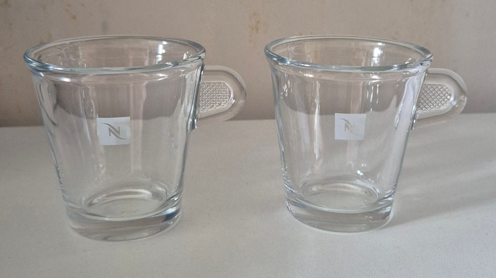 2 Nespresso glazen mokjes, Ophalen of Verzenden, Zo goed als nieuw, Glas