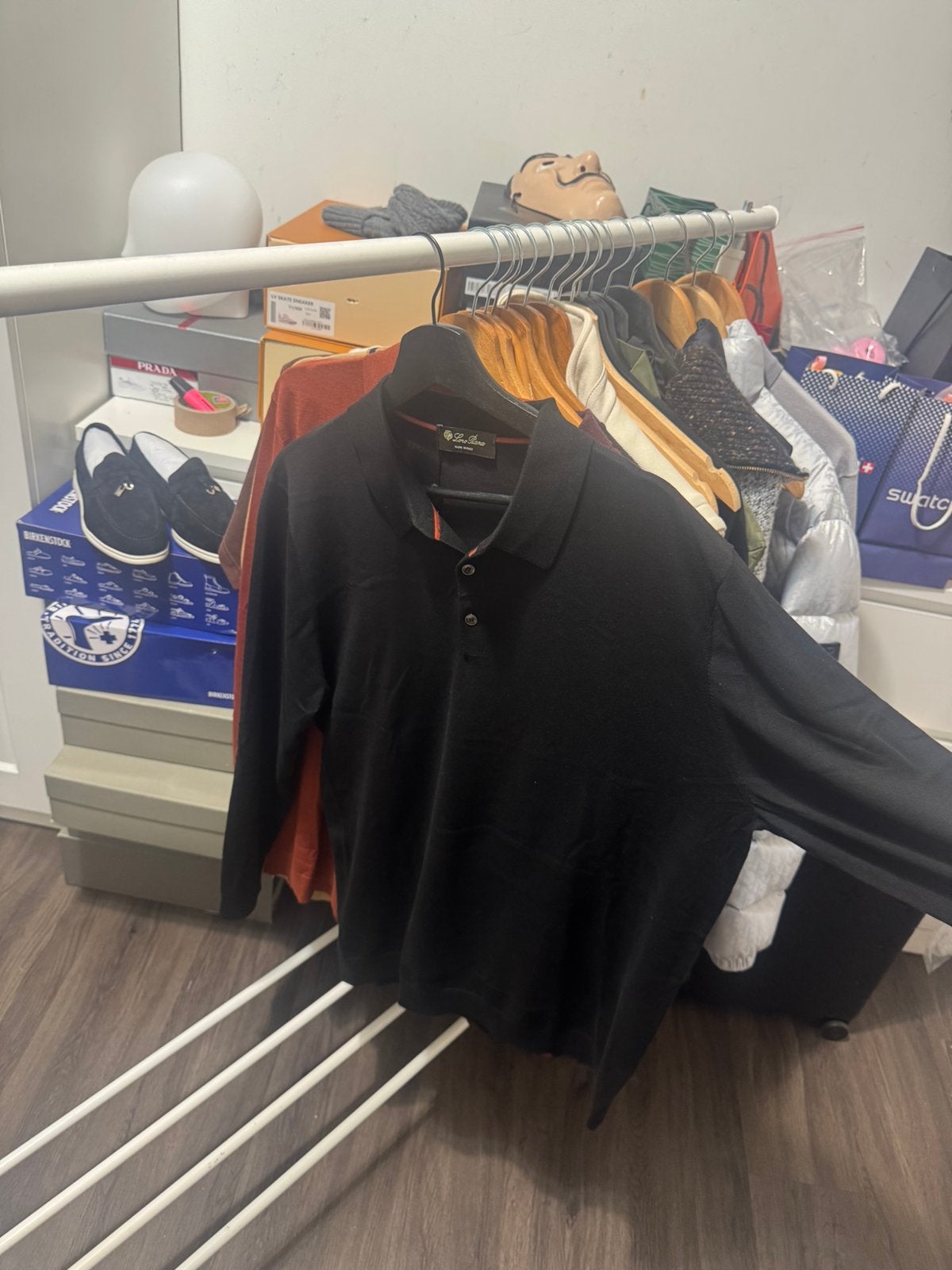 Loro Piana longsleeve poloshirt zwart, Ophalen of Verzenden, Nieuw
