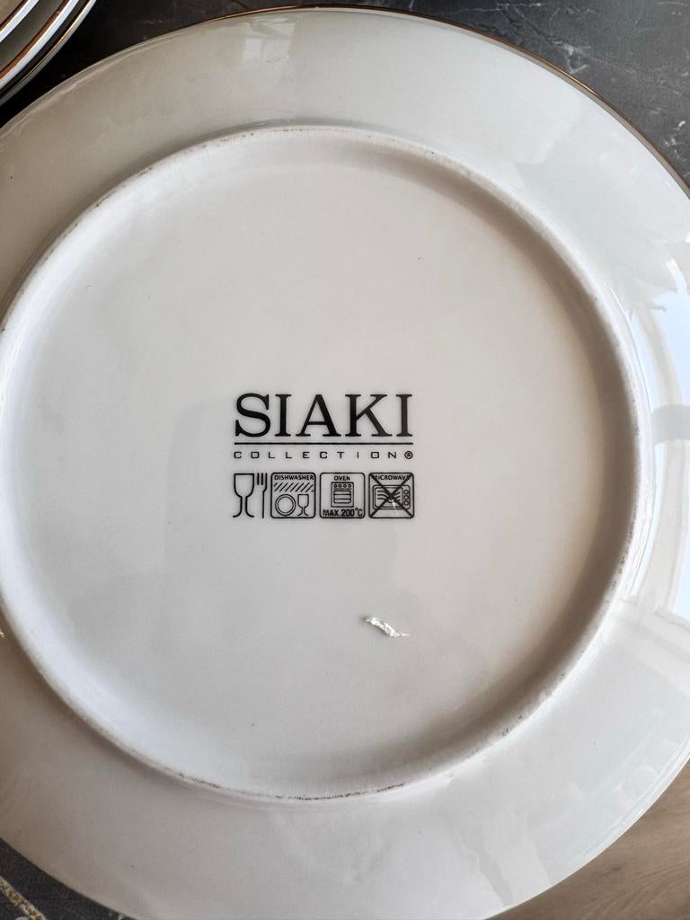 Siaki Collection Borden en Kommen - Wit met Gouden Rand, Huis en Inrichting, Keuken | Servies, Keramiek, Nieuw, Ophalen of Verzenden