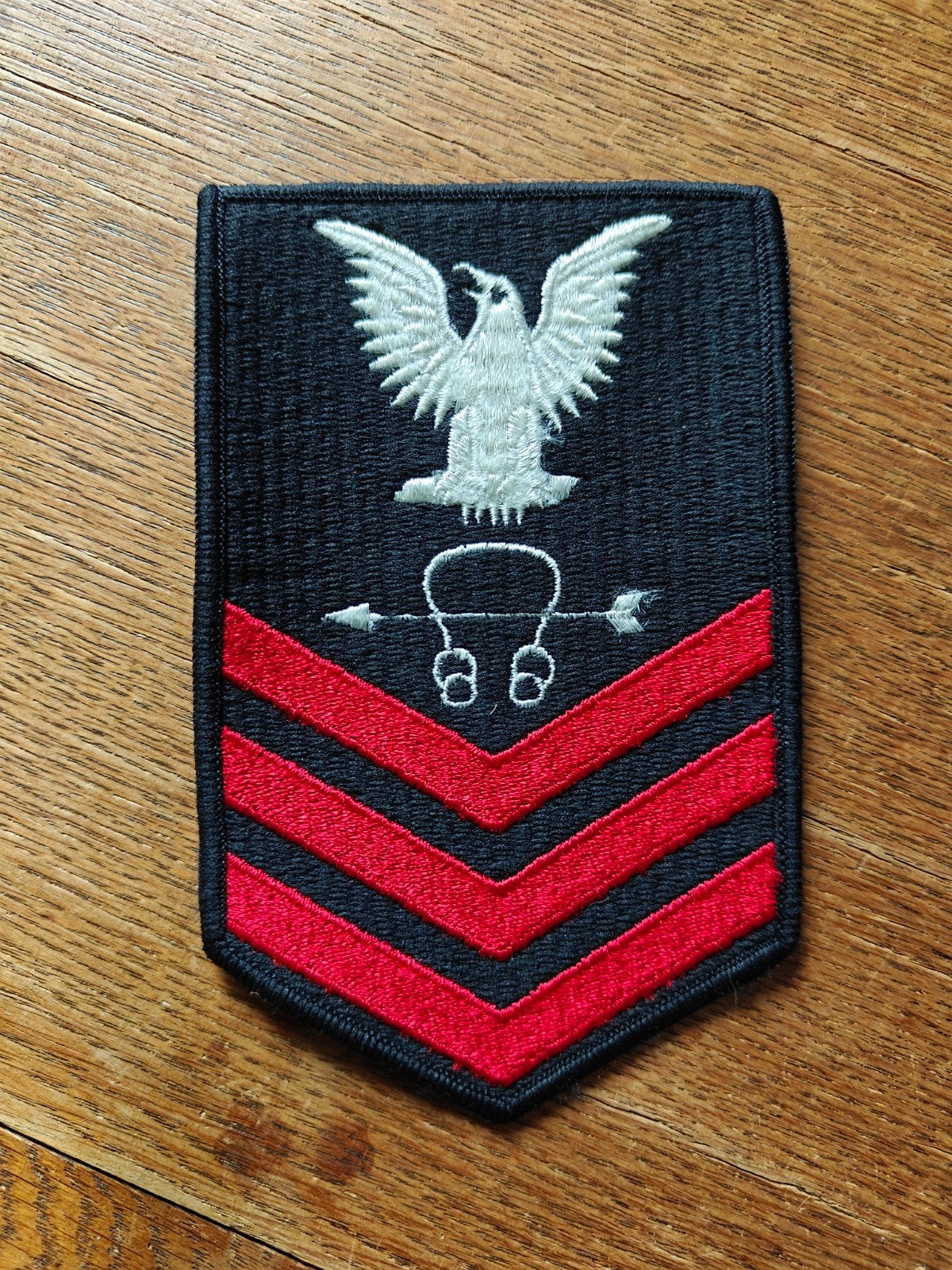 Navy rang patch zwart 28, Ophalen of Verzenden, Marine, Embleem of Badge