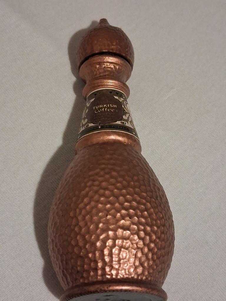 Vintage Turkse Koffie Likeur Fles - Koperen Look, Antiek en Kunst, Antiek | Koper en Brons, Ophalen of Verzenden, Koper