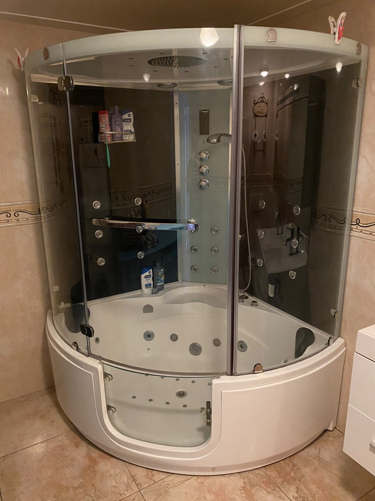 Stoomdouchecabine met whirlpool – 140 x 140 cm, Huis en Inrichting, Ophalen, Zo goed als nieuw