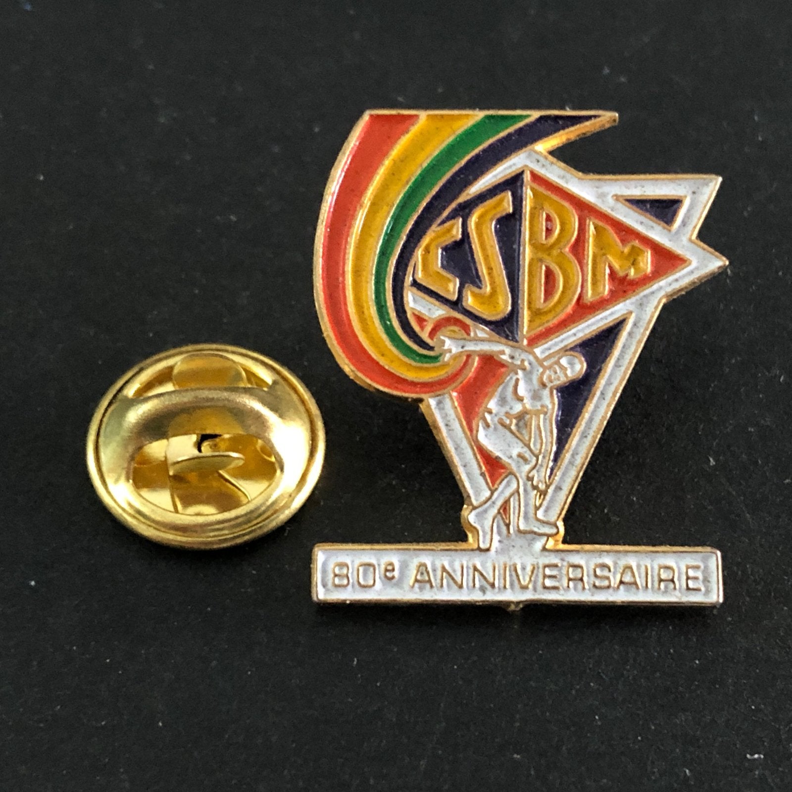 Vintage CSBM 80e Anniversaire Speldje Sport, Ophalen of Verzenden, Zo goed als nieuw, Sport, Speldje of Pin