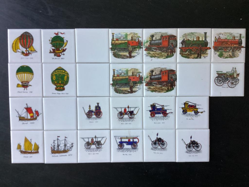 Vintage mini tegeltjes. Historische voer en vasrtuigen, Ophalen of Verzenden