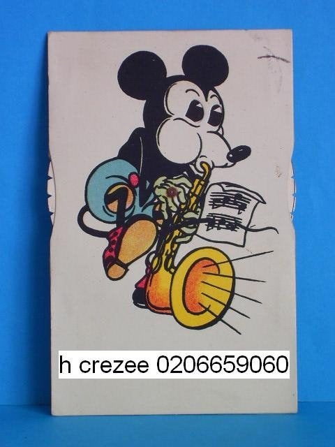 zoek disney mickey mouse beweegbare kaart oud 1930 1931 1932, Ophalen of Verzenden, 1920 tot 1940, Overige thema's