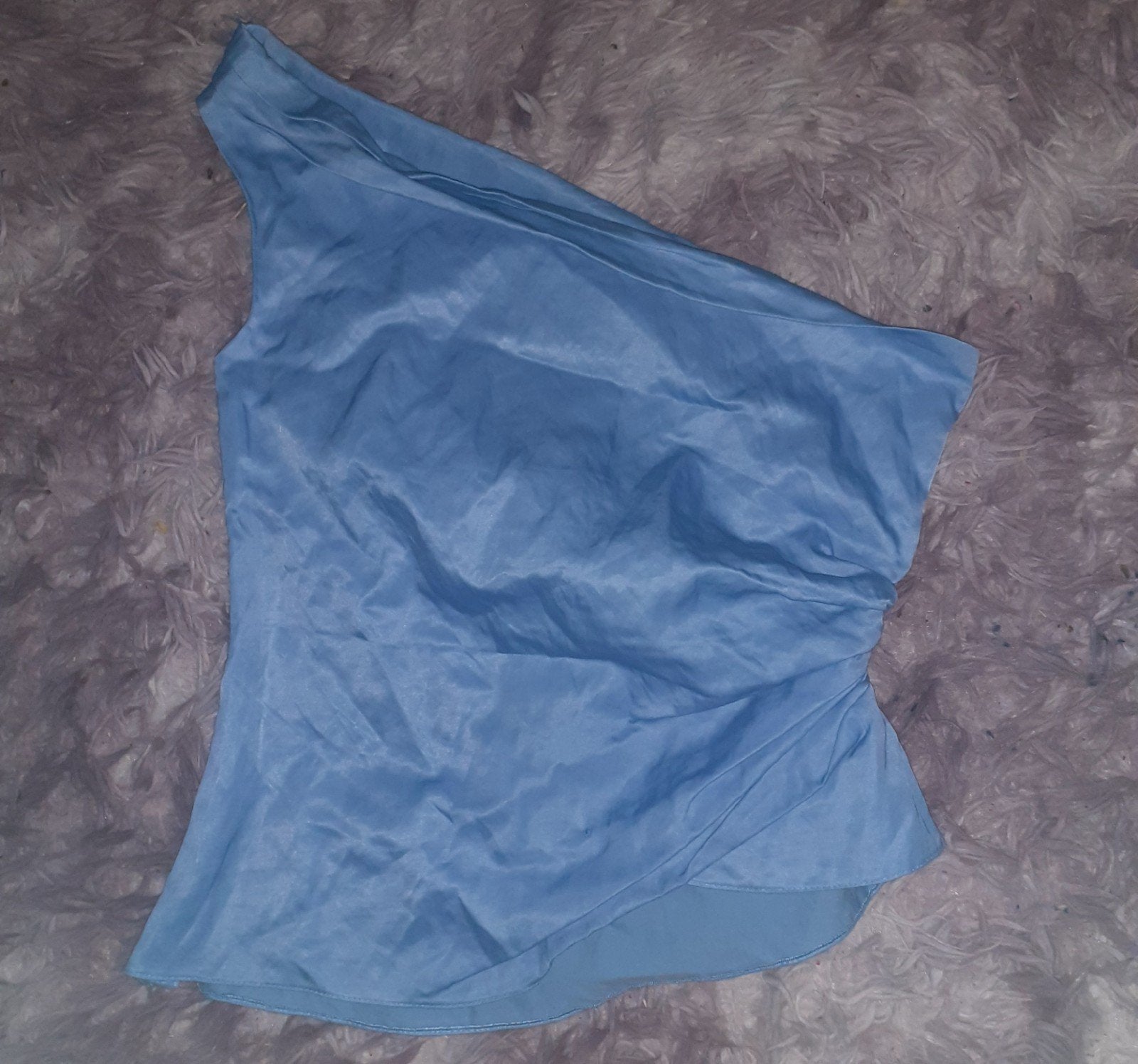 Zara babyblauwe one-shoulder top maat S, Blauw, Zara, Ophalen of Verzenden, Gedragen
