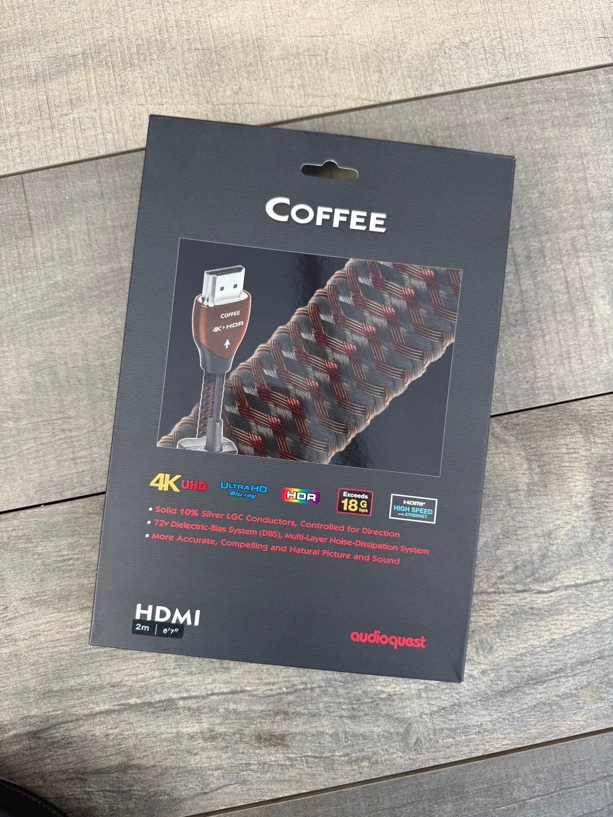 AudioQuest Coffee 4K-HDR HDMI-kabel 2m, Audio, Tv en Foto, Ophalen of Verzenden, Zo goed als nieuw, Minder dan 2 meter, HDMI-kabel