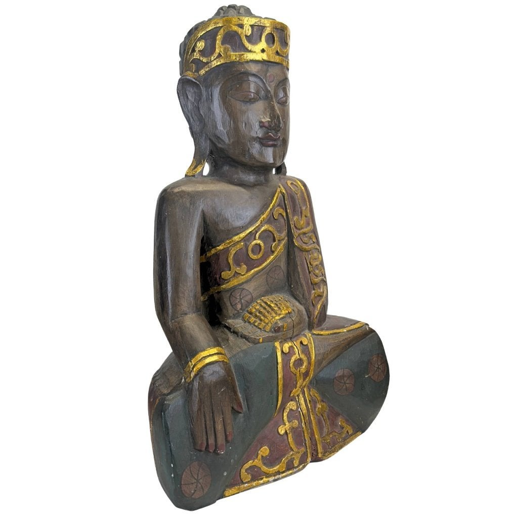 Jina Boeddha – Balinees hardhout – 60 cm, Antiek en Kunst, Indonesië, Ophalen of Verzenden, Beeld, Hout