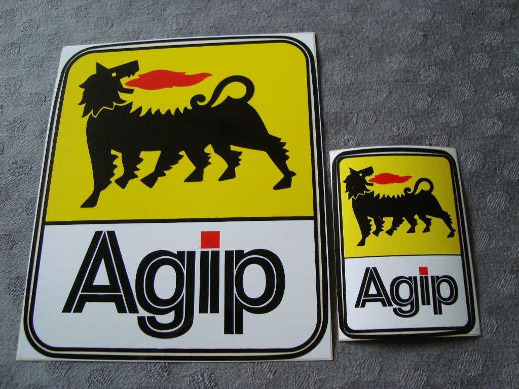 Agip stickers 13-16 cm en 6 - 8,5 cm, Verzamelen, Ophalen of Verzenden, Nieuw, Auto's