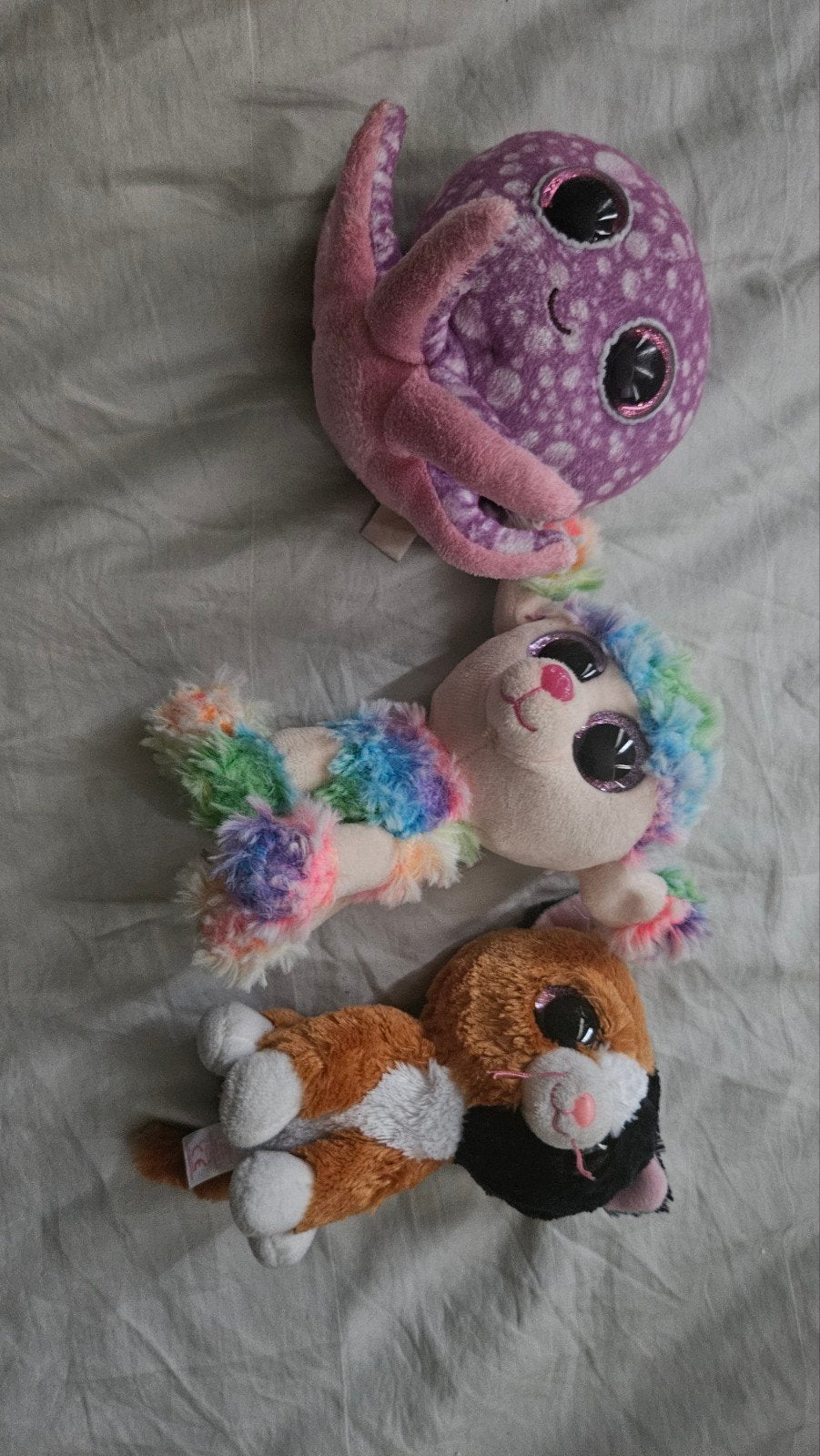 Leuke knuffels: inktvis, lama en kat, Paars, Gebruikt, Ophalen of Verzenden, Kat