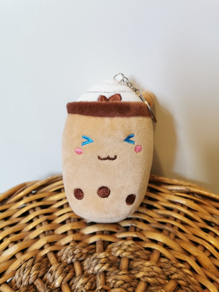 Pluche Bubble Tea Kawaii sleutelhanger, Ophalen of Verzenden, Zo goed als nieuw, Knuffel of Figuurtje