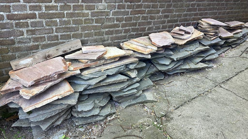 Natuurstenen terrastegels - Gebruikt, Ophalen, Gebruikt, Terrastegels, Natuursteen